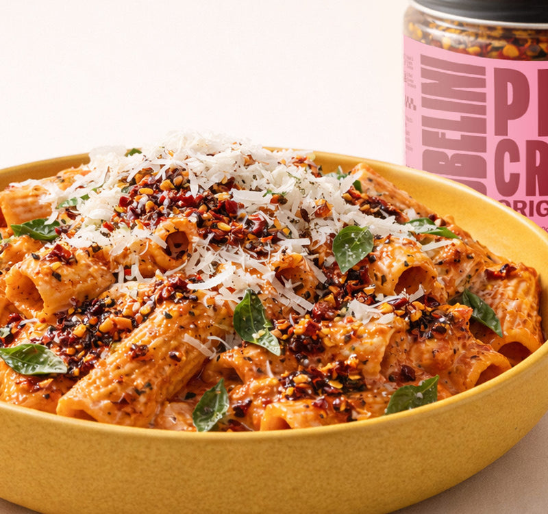 Vodka Rigatoni with Sobelini Pizza Crunch